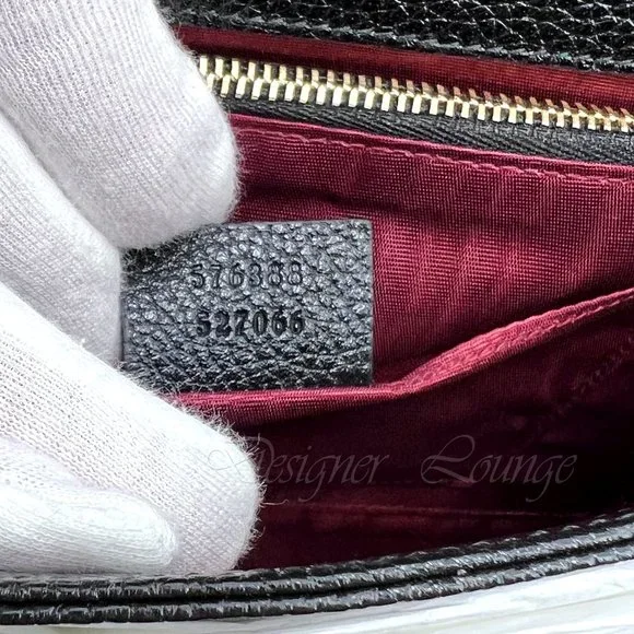 NEW GUCCI Zumi Interlocking G Horsebit Black Grain Leather Small Crossbody Bag - Picture 15 of 15